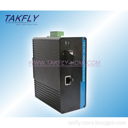 10/100/1000m 1-Port Industrial Grade Unmanaged Ethernet Switch with Poe